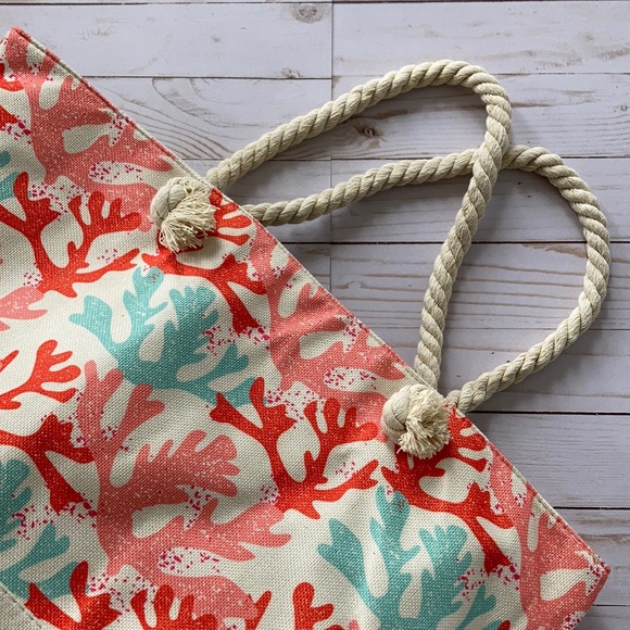 Jumbo Coral Reef Beach Tote - Picture 2 of 8